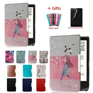 Pocketbook 633/606/628 Color Basic 4 Touch Lux 5 Ereader Ebook Cover Case + Protector Screen Film +S in India