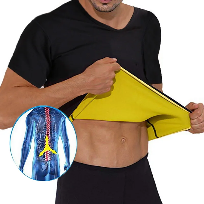 

Men's Slimming Shirt Shapers Compression Sports Shirt Neoprene Waist Trainer Body Shaper Slim Vest T-Shirt