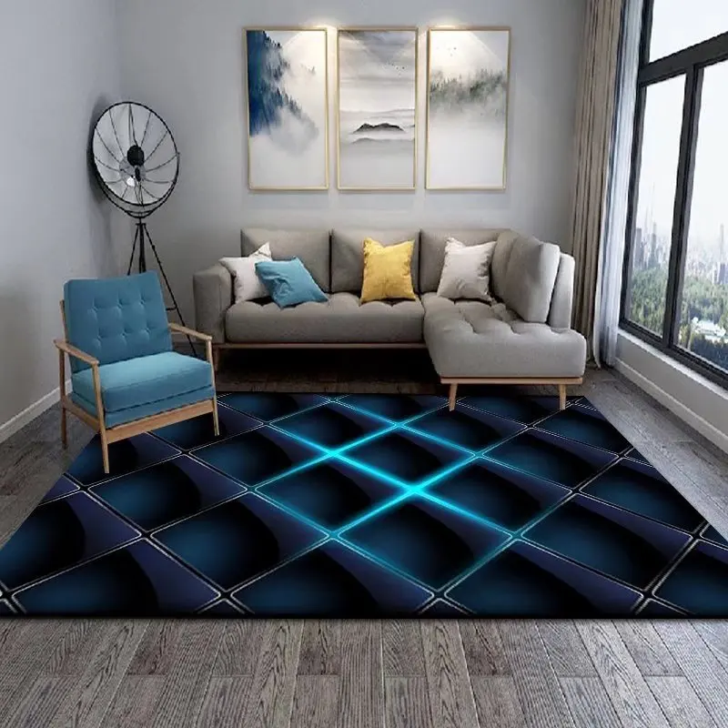 

Geometric 3D Carpet Decor Living Room Modern Abstract Bedroom Rug Machine Washable Non-slip Dirt-resistant Cloakroom Large Mat
