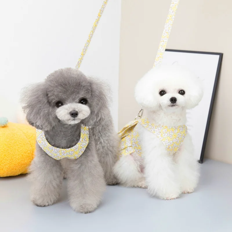 Платье с бантом для собаки и юбкой милая шлейка домашних животных веревкой