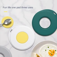 creative fried egg insulation pad soft glue tableware table anti scalding pad waterproof multi functional non slip household