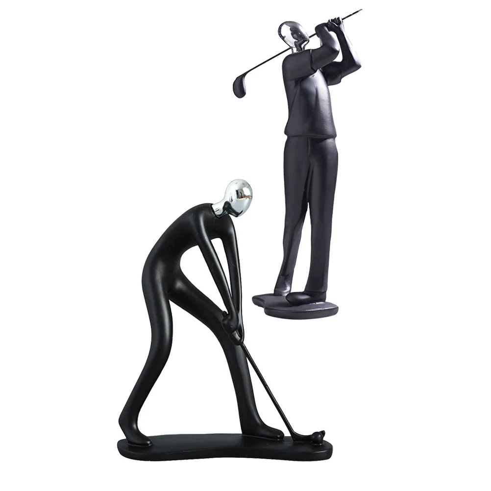 

Sculpture Statue Golfer Resinstatues Giftsabstract Favor Decoration Desktop Figurines Craft Funny Party Eater Ornaments Genius