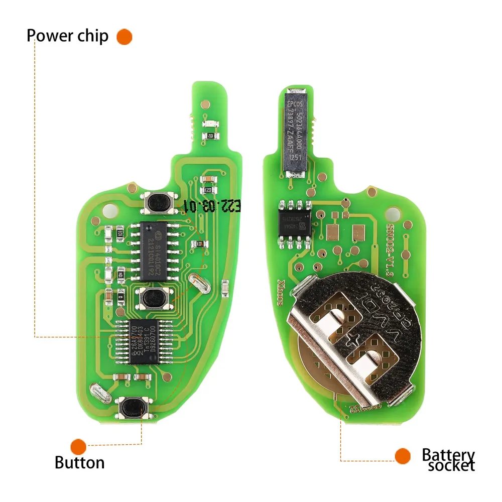 5 шт./лот XHORSE XNDS00EN Универсальный дистанционный ключ для VW DS Тип дистанционного