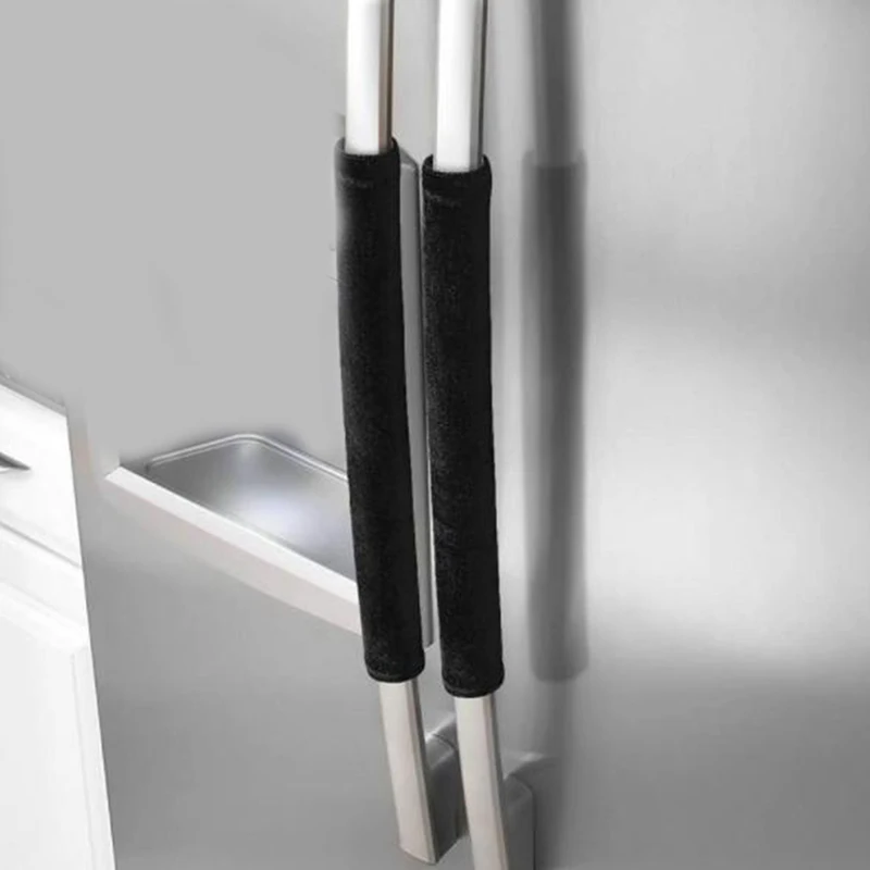 

2Pcs/Set Refrigerator Door Handle Cover Kitchen Appliance Decor Fridge Oven Handle Antiskid Door Knob Protector Black Grey Red