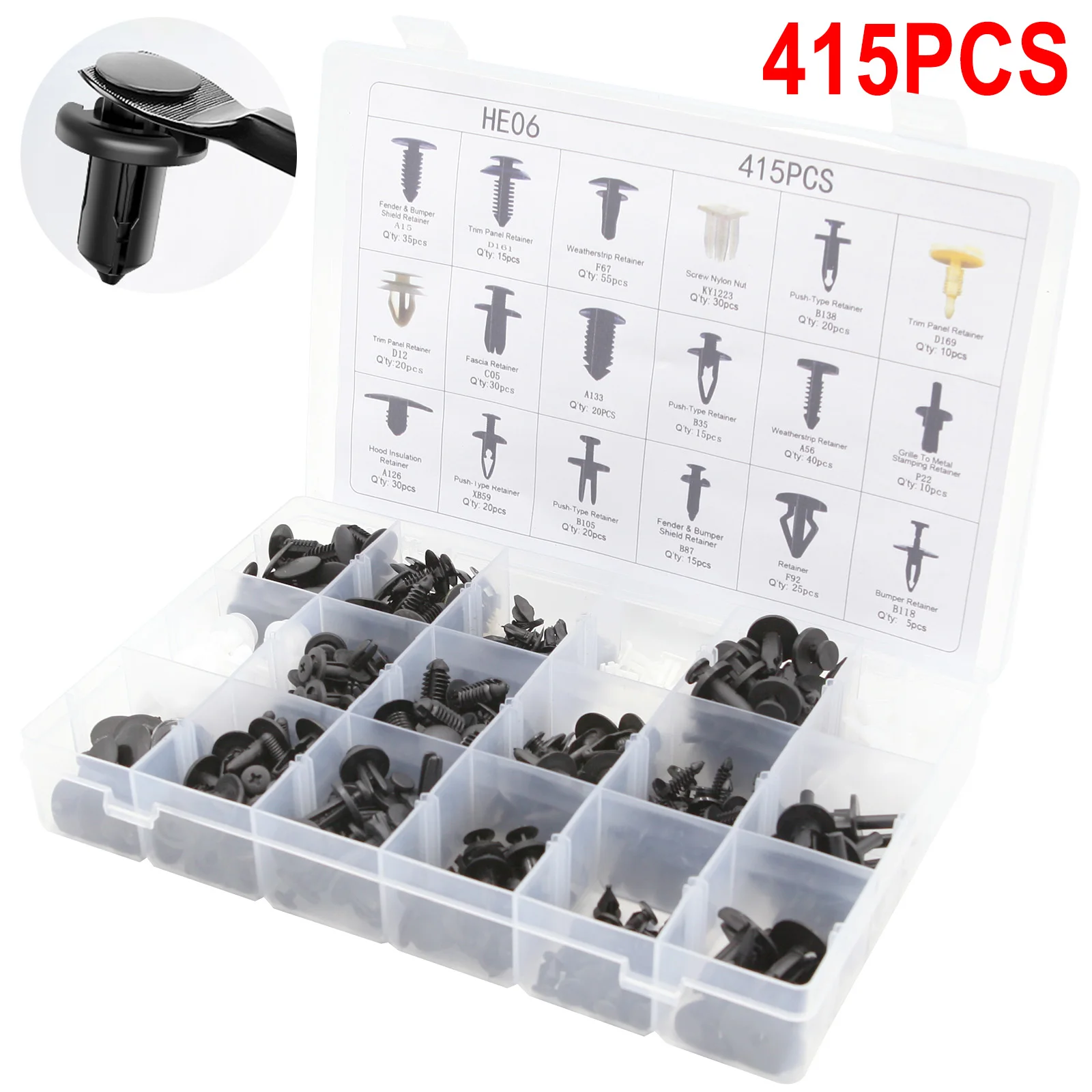 

Комплект фиксаторов для отделки панели Tesla Audi Peugeot Ford, пластиковые клипсы для кузова автомобиля, заклепки бампера, дверные клипсы, 415 шт.