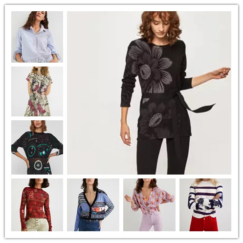 

2021 newSpanish retro graffiti print embroidered butterfly button square collar shirt