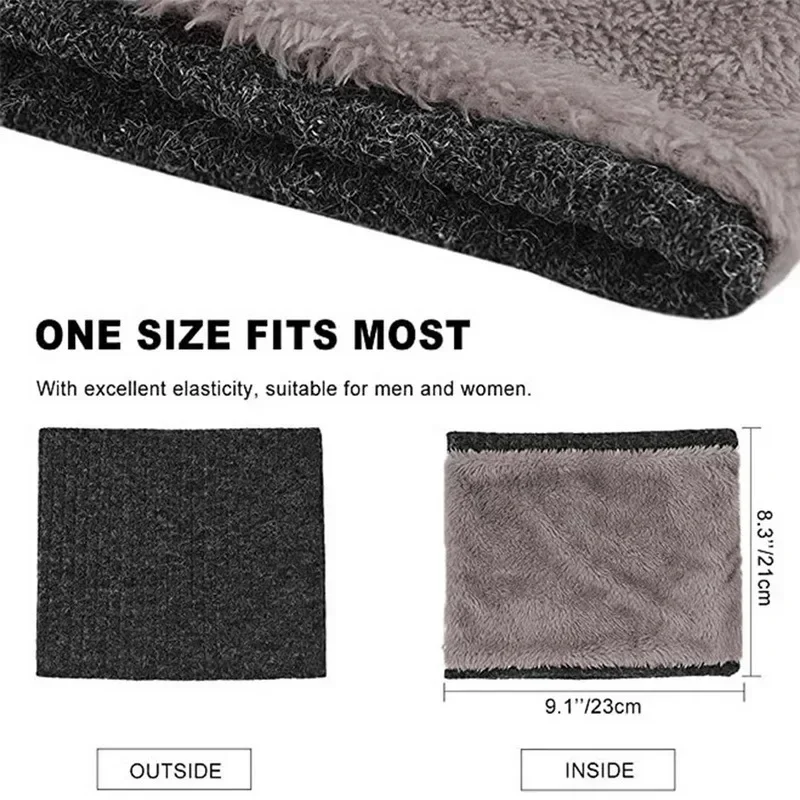 

Autumn Knitted Warm Women Bandana Scarf Shawl Neck Winter Headband Unisex Scarf Fleece Scarf Solid Men Ring