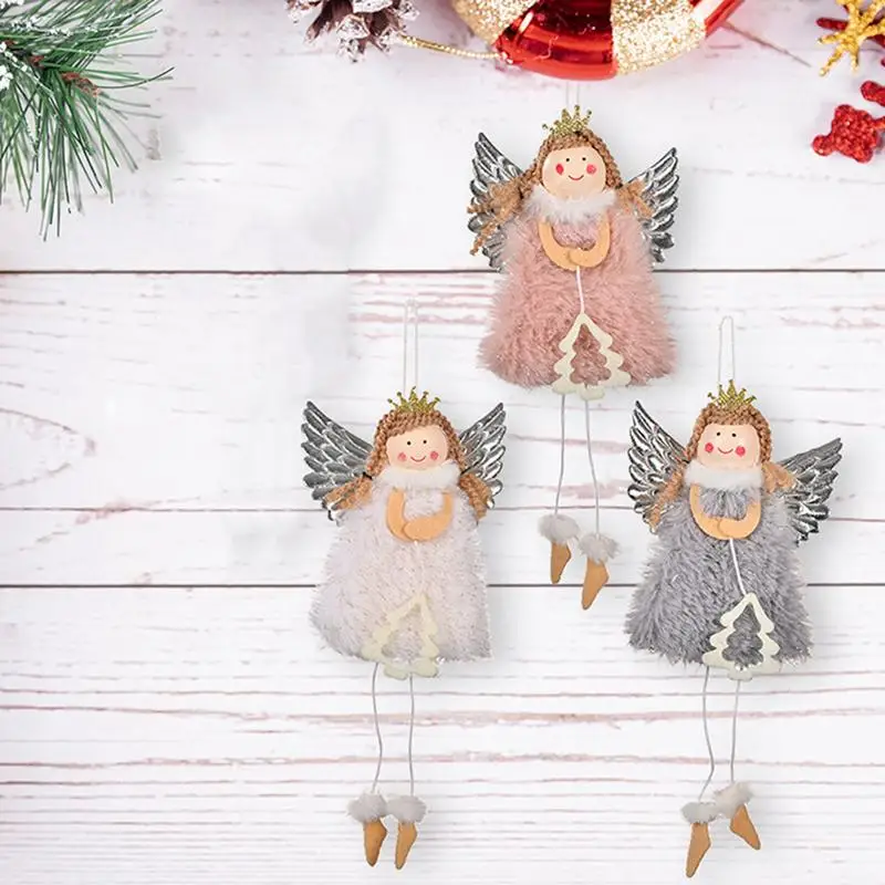 Девушка-ангел с крыльями рождественский кулон серебряные крылья украшение для