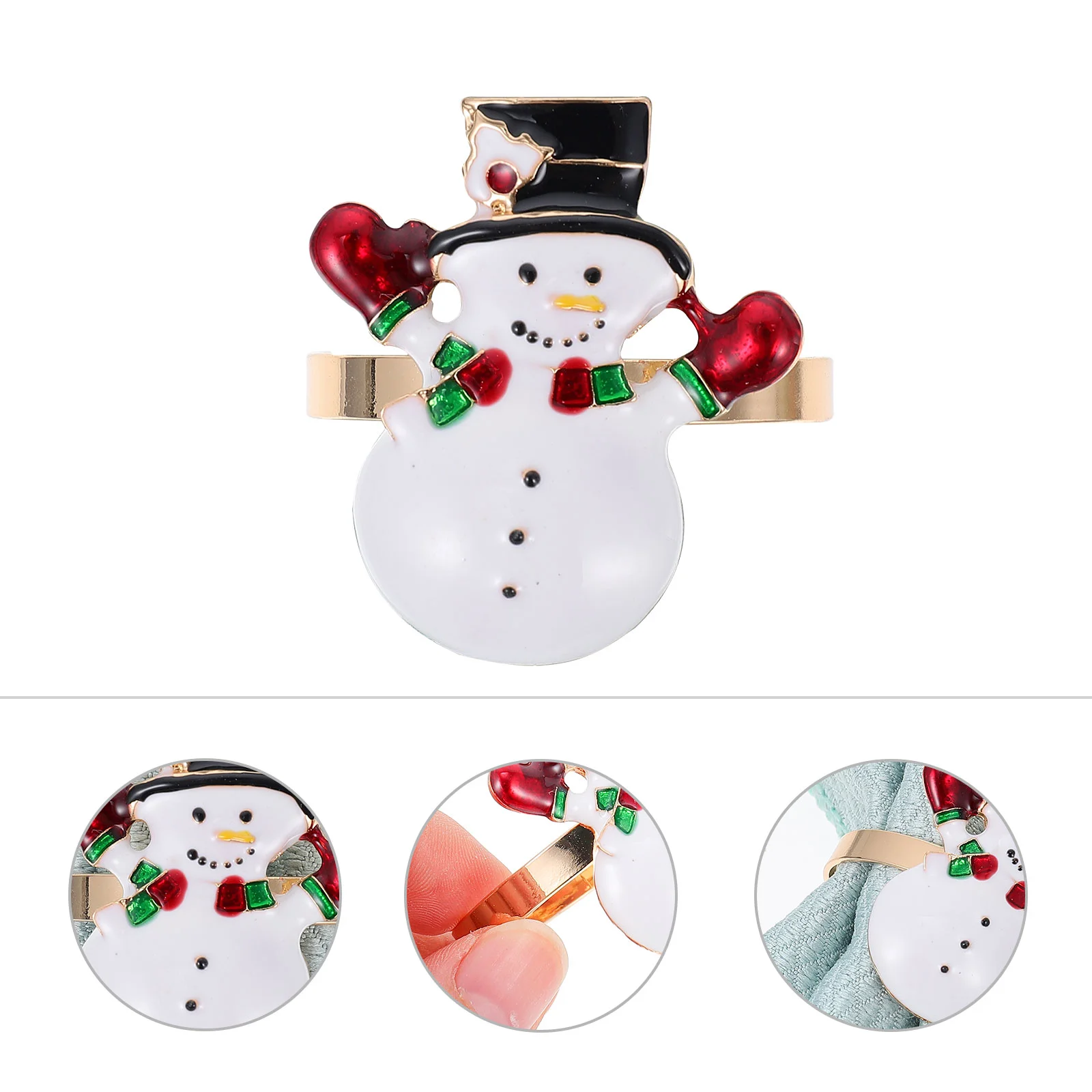 

Napkin Ring Christmas Holidaytable Decor Garment Buckle Banquet Winter Circle Linen Snowman Alloy Dining Jewerly Holders Rings
