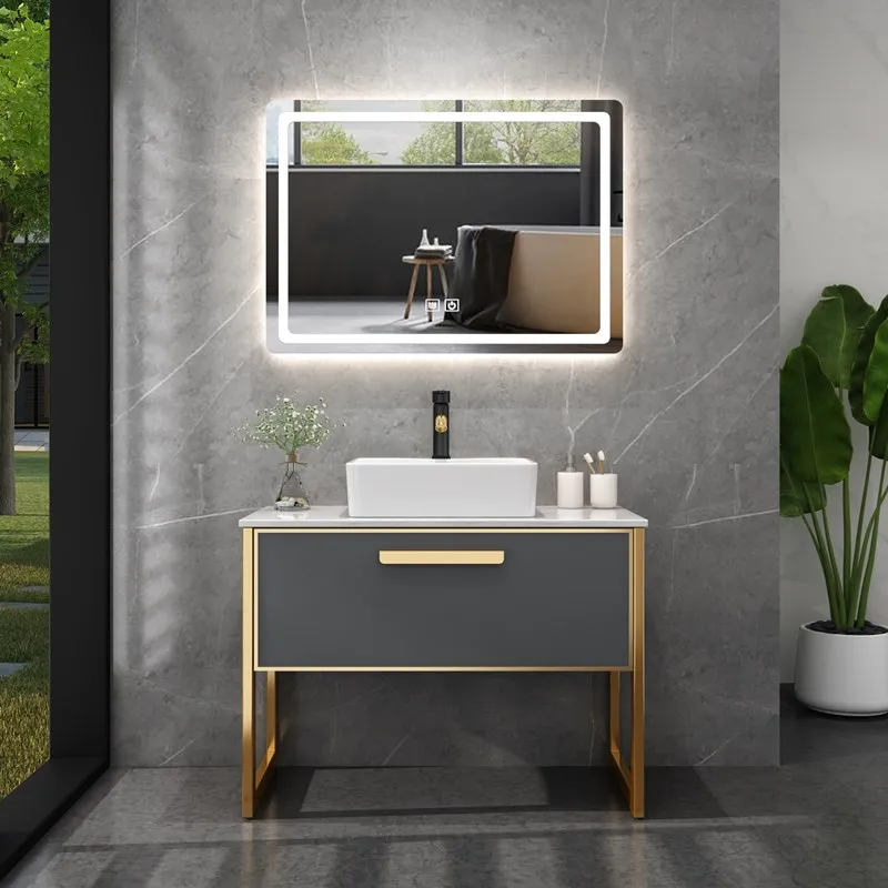 

Nordic Light Luxury Bathroom Cabinet Hotel Hotel Floor Washstand Bathroom Wash Basin Custom Marble Washbasin