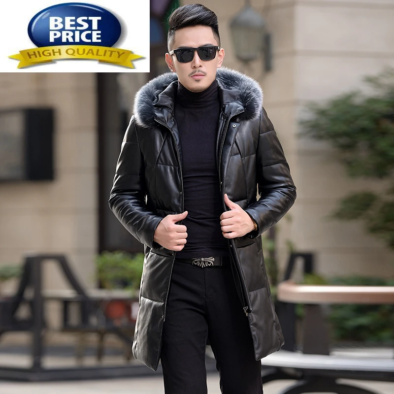 

Down Winter Men's Jacket Real Fox Fur Hooded 2023 New 90% Thick Warm Duck Down Coat Streetwear Slim Overcoat Hiver HN1719