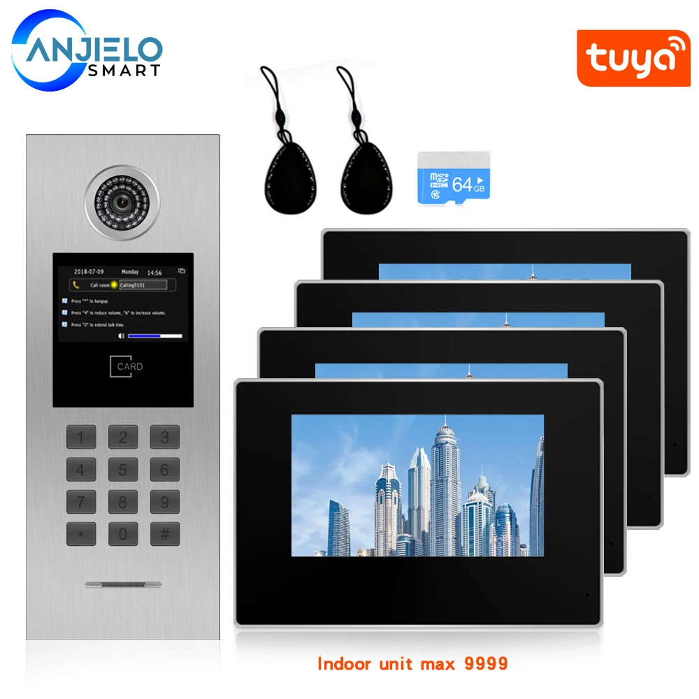 WIFI Video Intercom For Apartment Building RFID Card Access Control System 7