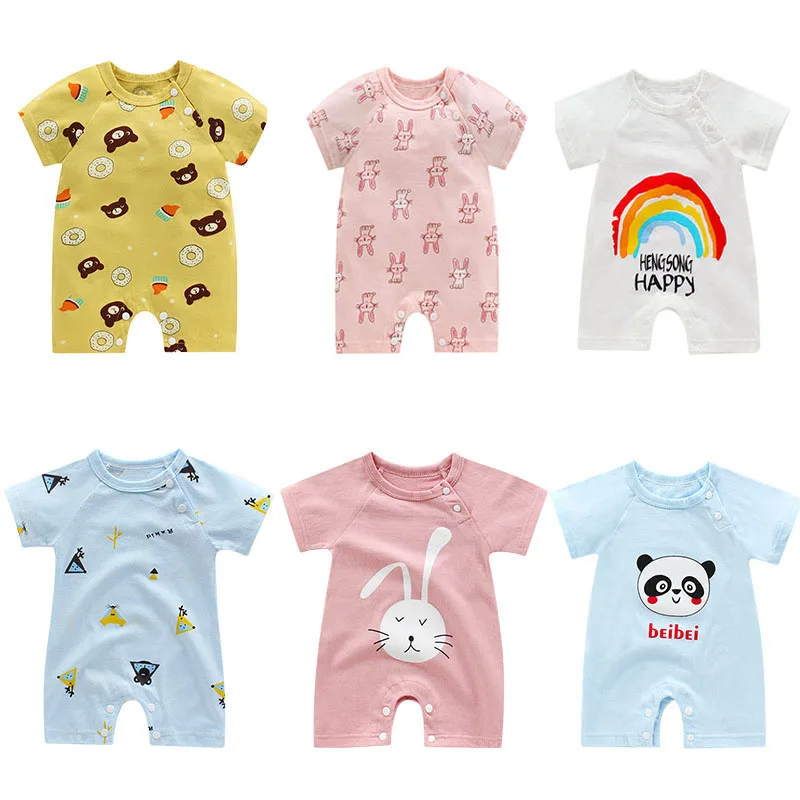 

Newborn Baby Summer Rompers Cotton Infant Girl Short Sleeve Baby Jumpsuit Cartoon Ropa Bebe Baby Boy Girl Clothes Baby Costume