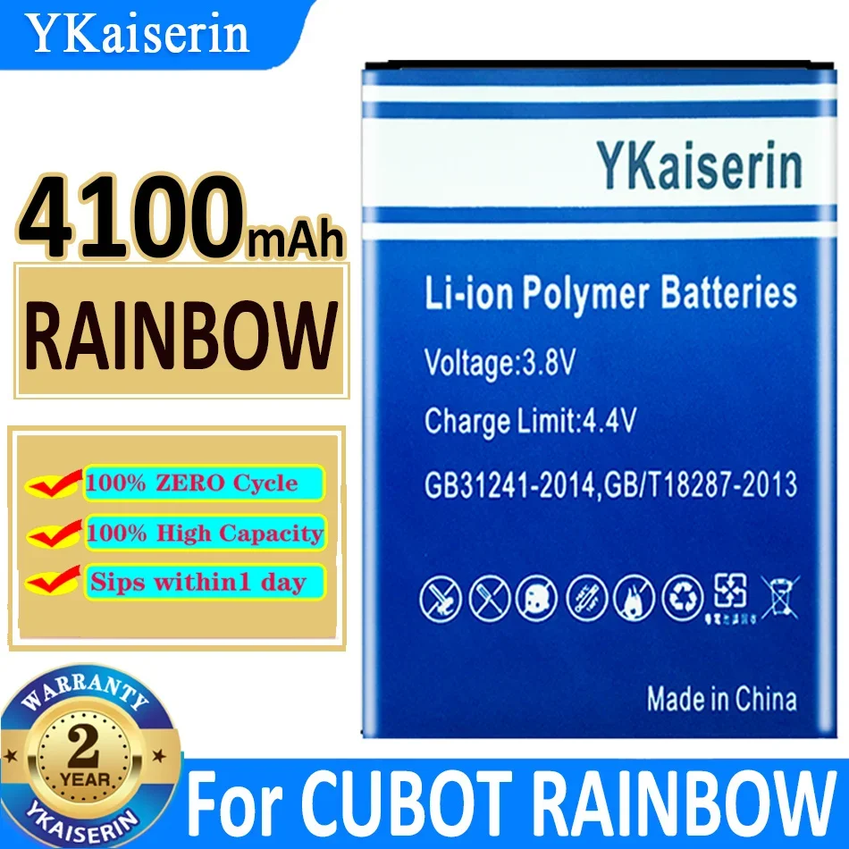 

YKaiserin For Cubot RAINBOW 4100mAh Mobile Phone Battery In Stock Replacement Battery