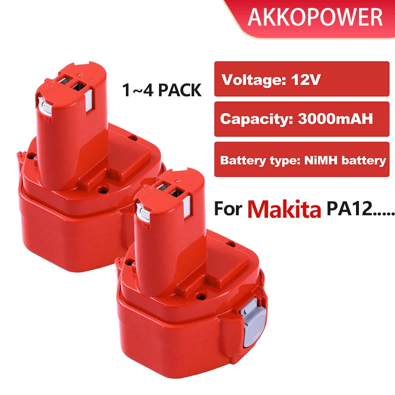 

1-4pack PA12 1220 1222 1234 12V 3000mAh Replacement Battery For Makita batteries Power Tools 6270D 6271D 6227D 6317D 8270D 4331D