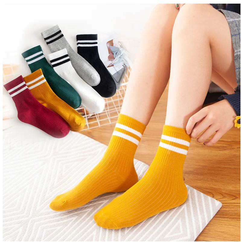 Women Girls Cotton Blend Striped Socks Soft Short Sport Casual Sock Hosiery Spring Autumn Street Campus Exposed Ankle Socks