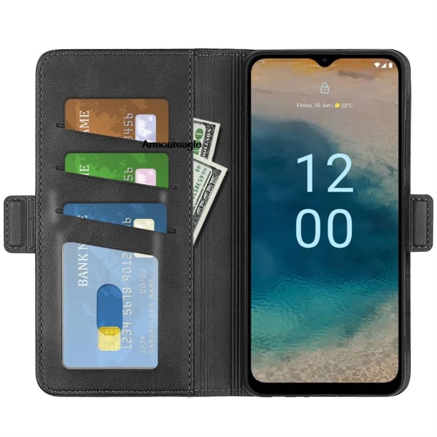 Чехол-защита для nokia g22 4g кожаный чехол-бумажник с откидной крышкой винтажный