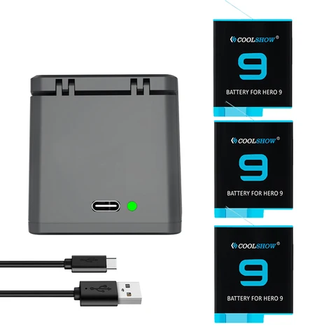 Аккумулятор для Gopro Hero 9 для Gopro Hero 10, черный аккумулятор, аксессуары для камеры, 1800 мАч, аккумуляторы для go pro Hero 9 10