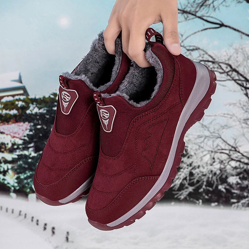

Shoes Women Winter Plus Velvet Warm Sneakers Casual Cotton Shoes Shallow Female Snow Boots Comfortable Mother Mom Shoes