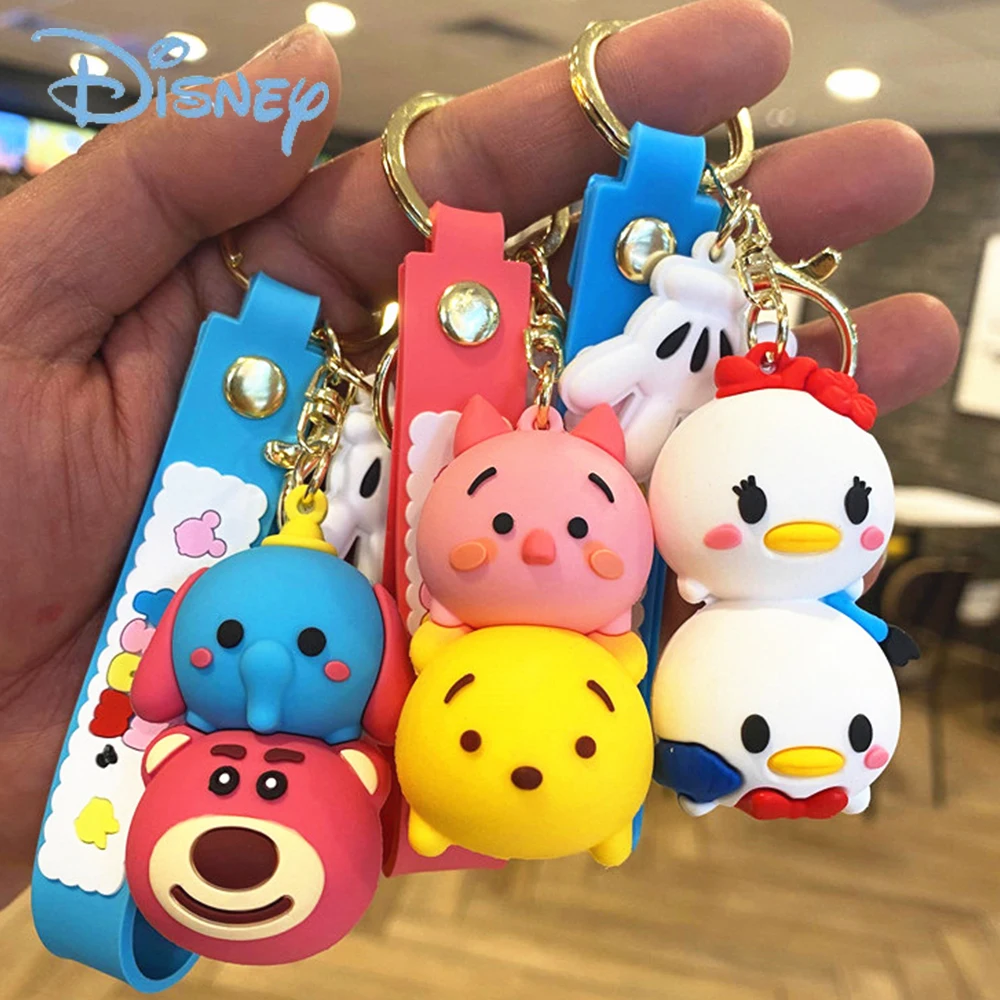 

Disney Anime Keychains Pendant Keyring Cute Cartoon Mickey Lotso Children Doll Toys Girl Backpack Pendant Ornaments Accessories