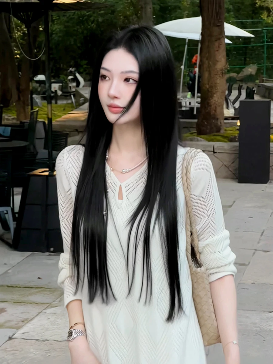 Элегантное однотонное платье во французском стиле для женщин ранняя осень 2024