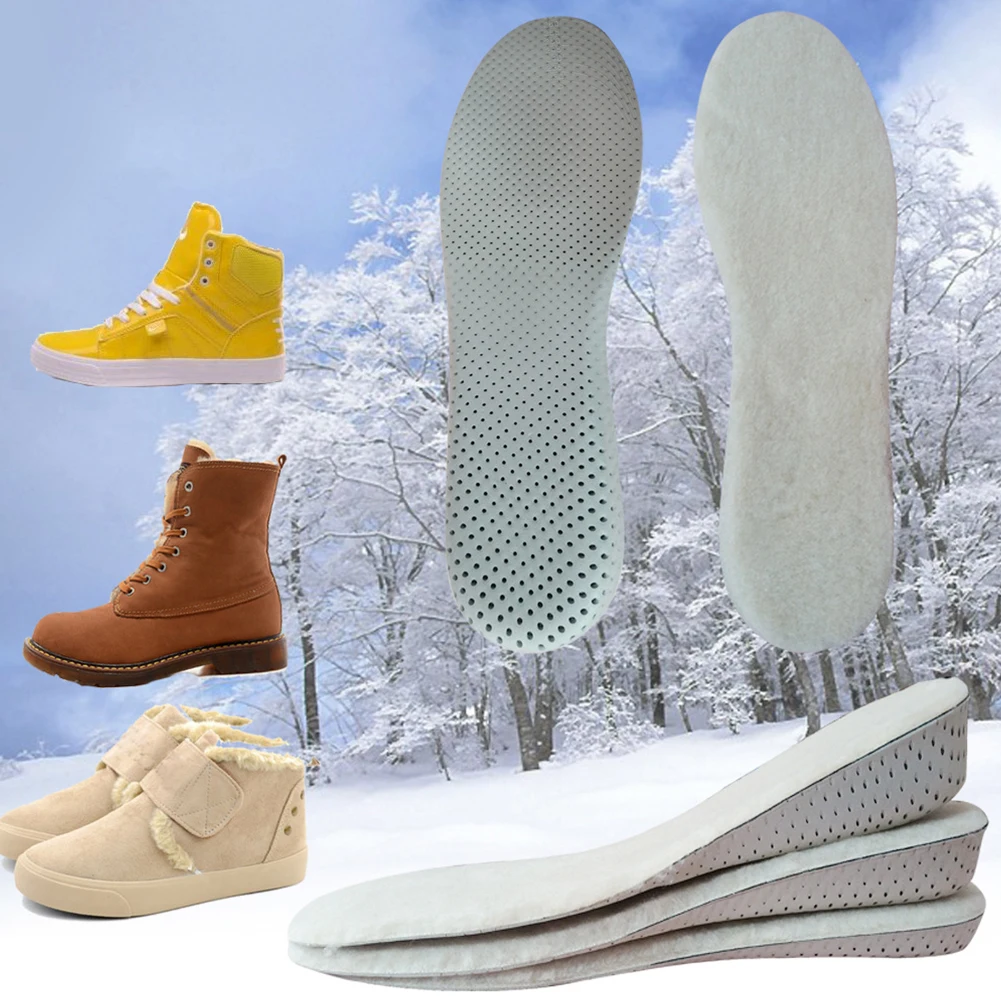

1 Pair Cushion Inserts Insole Keep Warm Artificial Wool Adults Foot Care Accessories Invisible Pads Support Height Increase