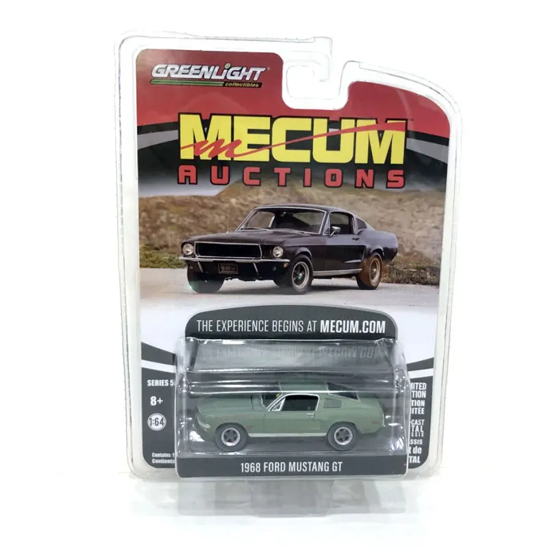 

1/64 Scale Diecast Car Model Toys 1968 Ford Mustang GT GreenLight Die-Cast Metal Vehicle For Gift Kids Boys Friends Collection