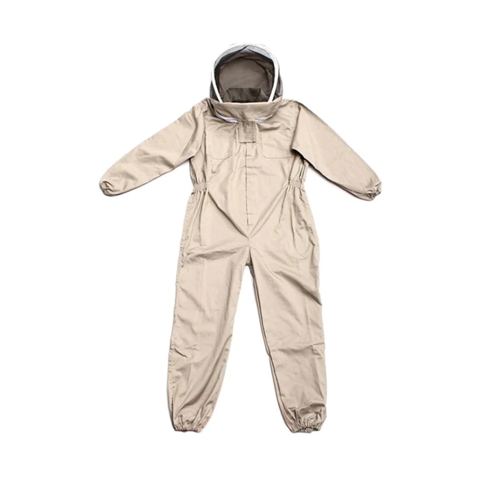 

One-piece Beekeeping Protective Suit Anti Bee Body Clothing with Gloves - Size L (Khaki) Beehive