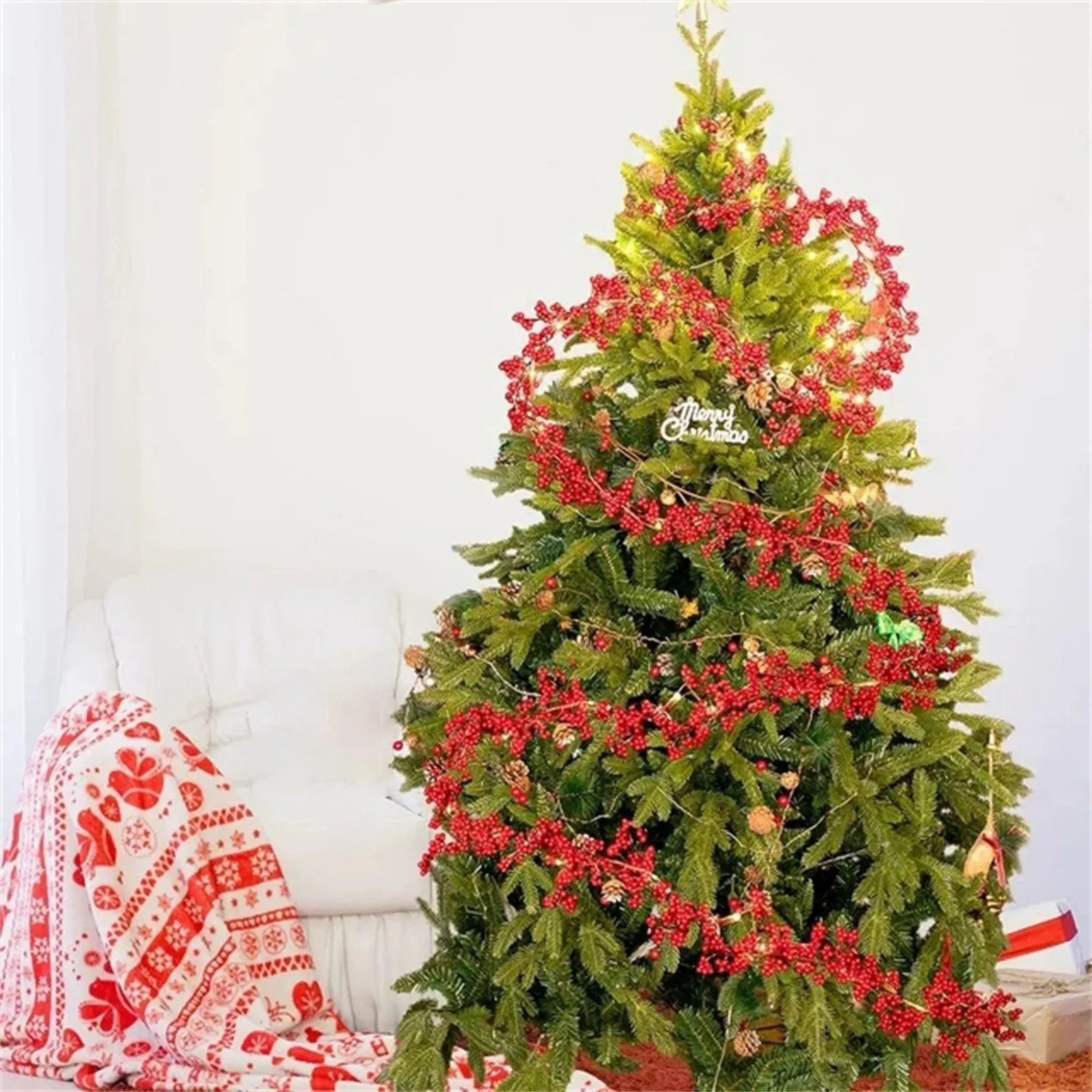 

Berry String Christmas Garland Lighted Berry Indoor Artificial Garland Fall Christmas Decor Light Garland For Holiday 200cm