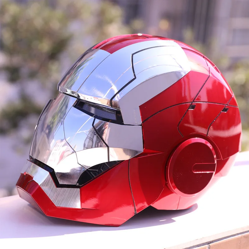 

Электрический шлем для косплея Железного человека Mk5 1:1, многокомпонентный открытый и закрывающий шлем с голосовым управлением, модель глаз...