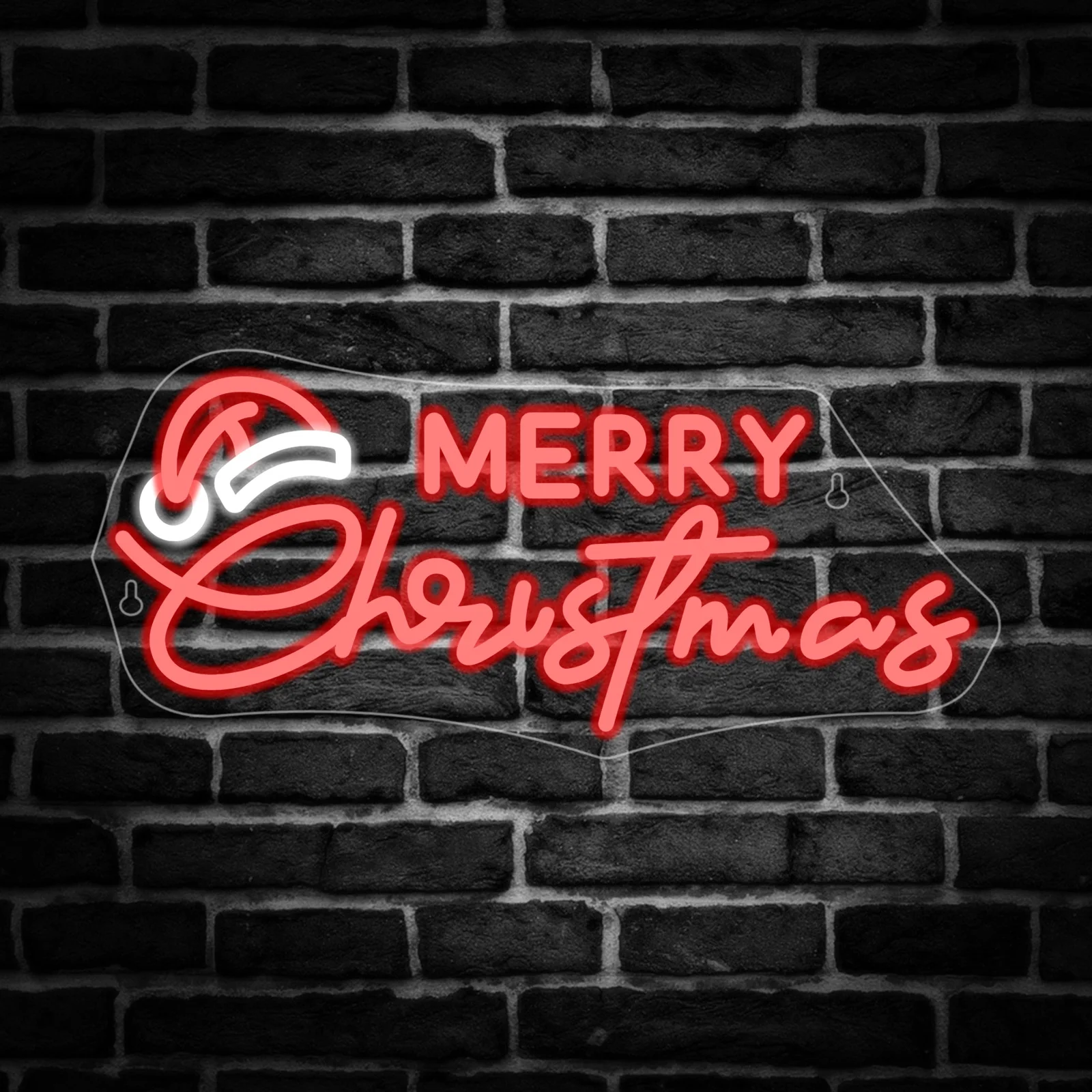 Веселые Рождественские неоновые вывески для декора стен рождественские шляпы