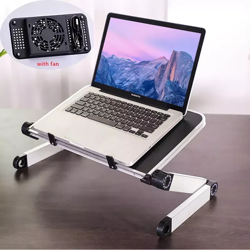 

folding computer desk with Cooler fan Adjustable Laptop Desk Stand Portable Lap Desk For Bed PC Notebook Table table board lap
