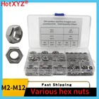 304 набор метрических шестигранных гаек из нержавеющей стали DIN934 M2 M2 M2 M2, 5 M3 M4 M5 M6 M8 M10 M12 шестигранные гайки в комплекте 326 шт.