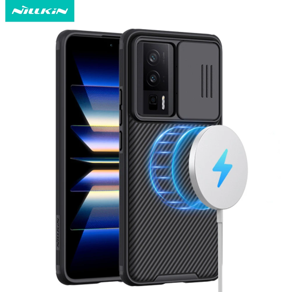 

For Magsafe Magnetic Case For Xiaomi Redmi K60 /K60 Pro NILLKIN Slide Camera Cover Privacy Protection Case For Redmi K60Pro case