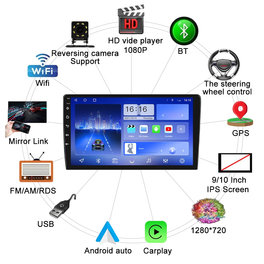 Автомобильный радиоприемник для Ford TESHUN 2009-2015 2Din Android восьмиядерный автомобильный