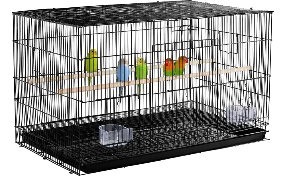 

47" Bird Cage with Slide-Out Tray, Black Easy cleaning