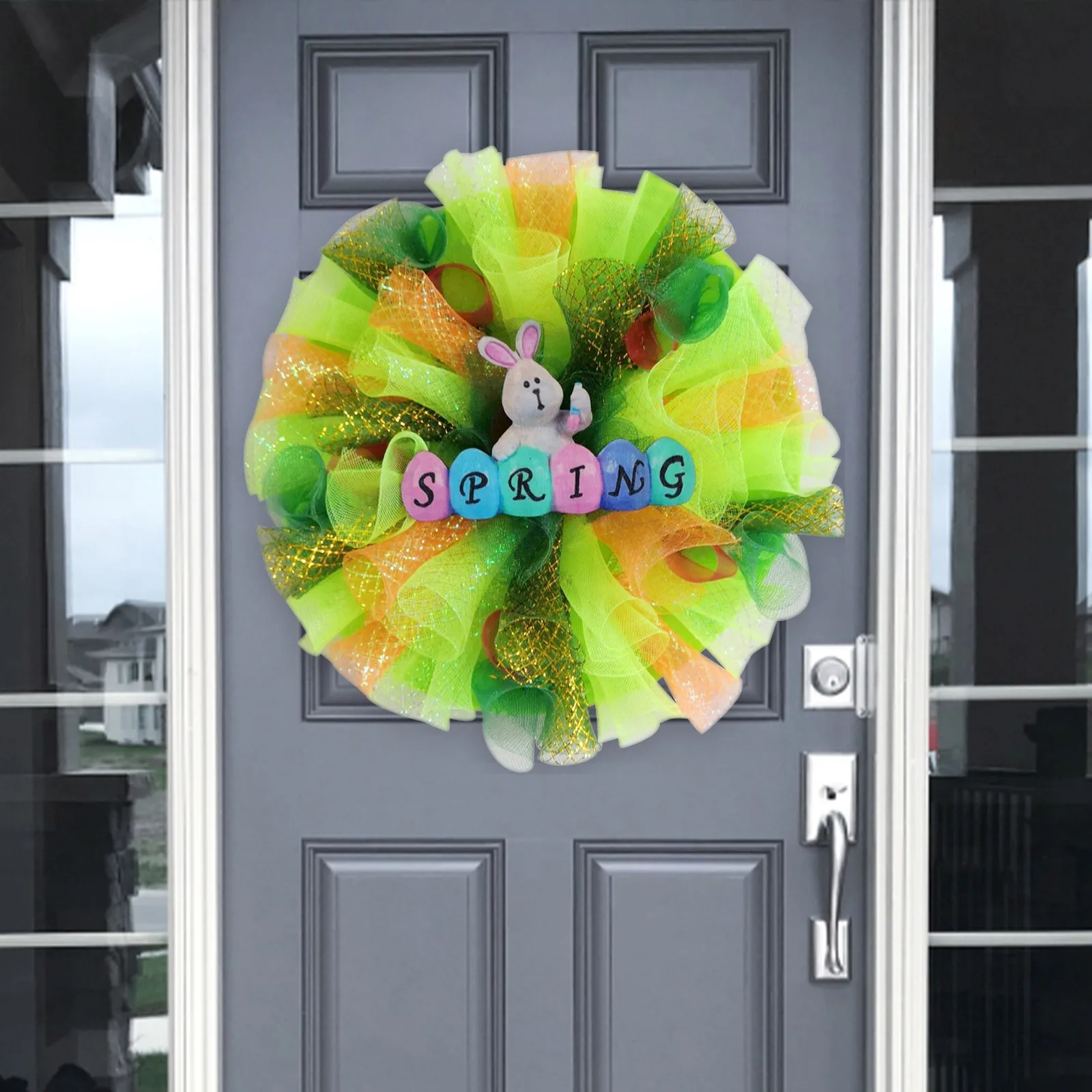 Искусственный венок лаванды в виде кролика цветочная гирлянда с зелеными