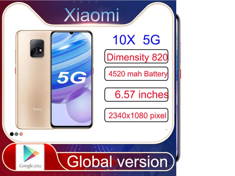 

Xiaomi Redmi 10X 5G Cellphone, Original Smartphone Phone