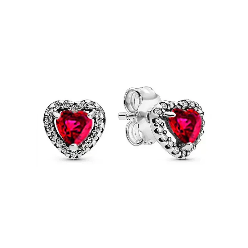 Серьги-гвоздики из серебра 925 пробы с фианитами