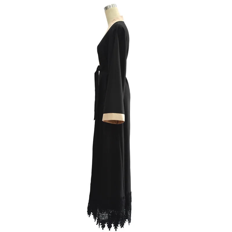 New Pakistan Saudi Women's Dress Cardigan Robe Lace Tunic Islamic Muslim Fashion Tunique Femme Musulman Turkey Store