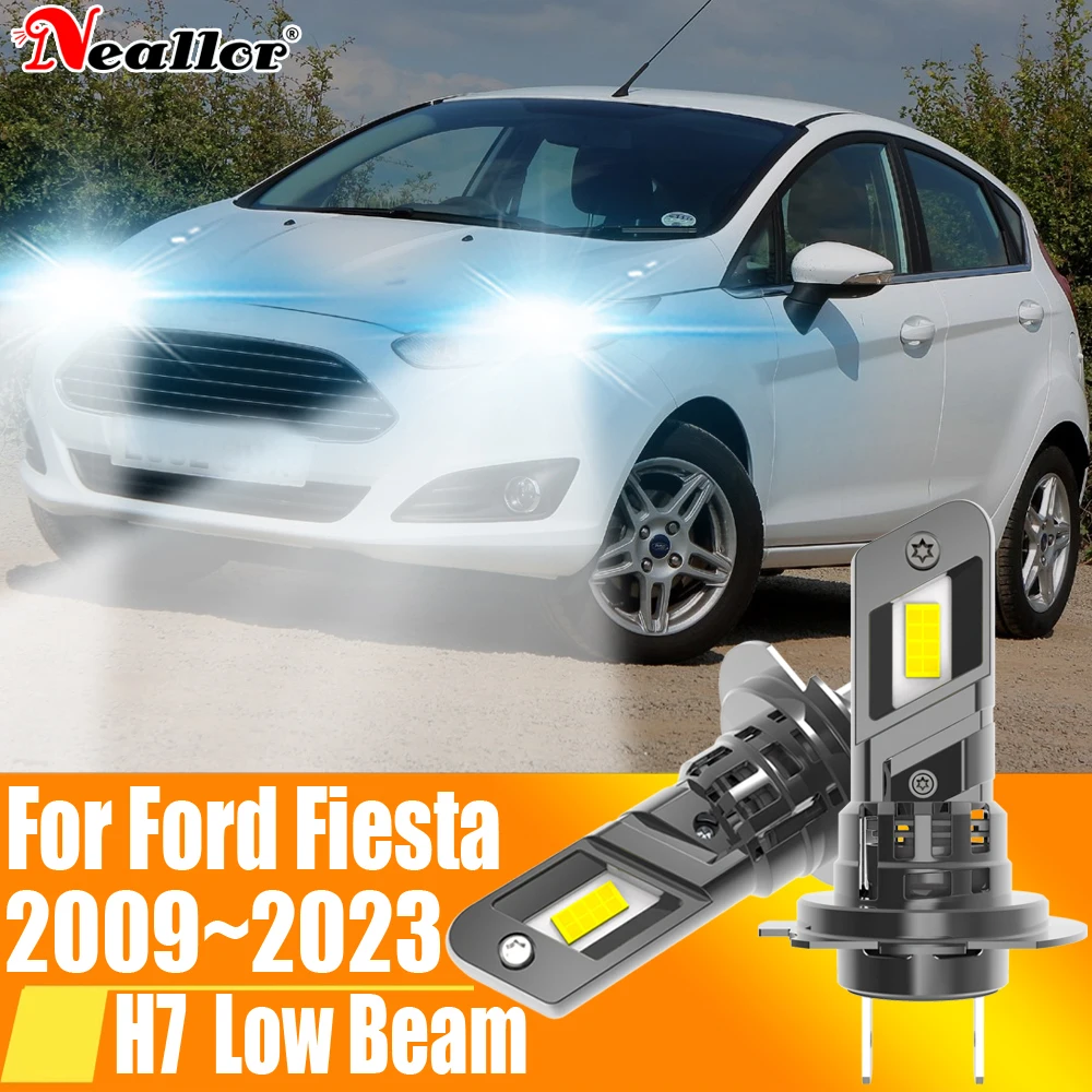 2 шт. Автомобильные светодиодные лампы H7 Canbus H18 6000K 12 В 55 Вт для Ford Fiesta 2009 ~ 2023