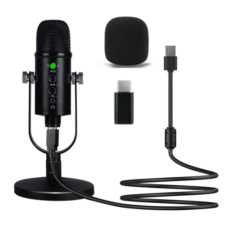 

MOOL USB Microphone,Condenser Computer Microphone,Plug &Play Mic,for Streaming Media, Games,YouTube,Recording,Laptops,Phones