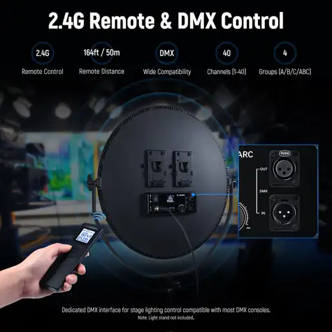 NEEWER NL-500ARC Ультратонкий двухцветный круглый светодиодный светильник мощностью 24 дюйма, 120 Вт