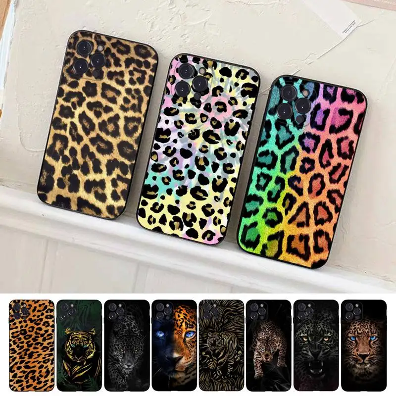 

Tiger Leopard Print Panther Phone Case For iPhone 14 11 12 13 Mini Pro XS Max Cover 6 7 8 Plus X XR SE 2020 Funda Shell