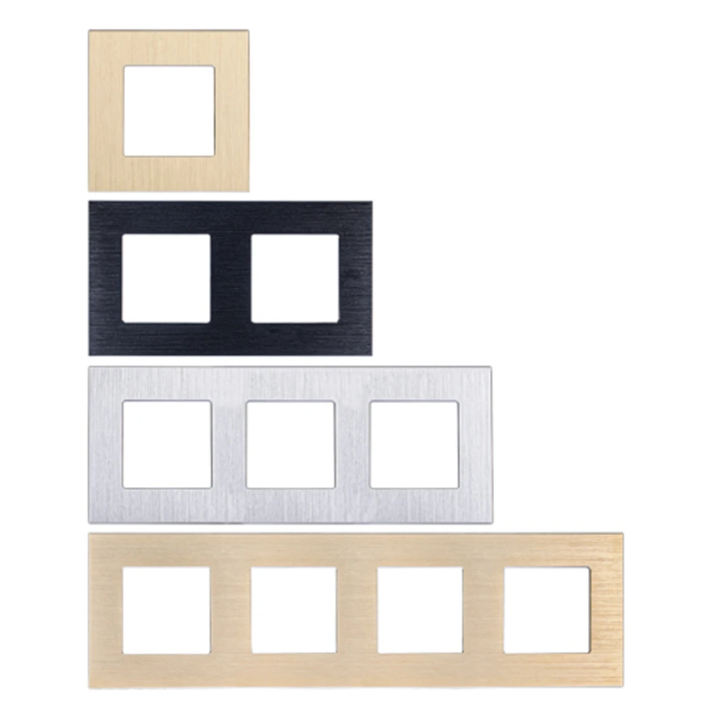 

TAWOIA DIY Parts Black Glod Silver Luxury Aluminum Panel For Wall Socket Touch Switch Only Panel With Metal Frame