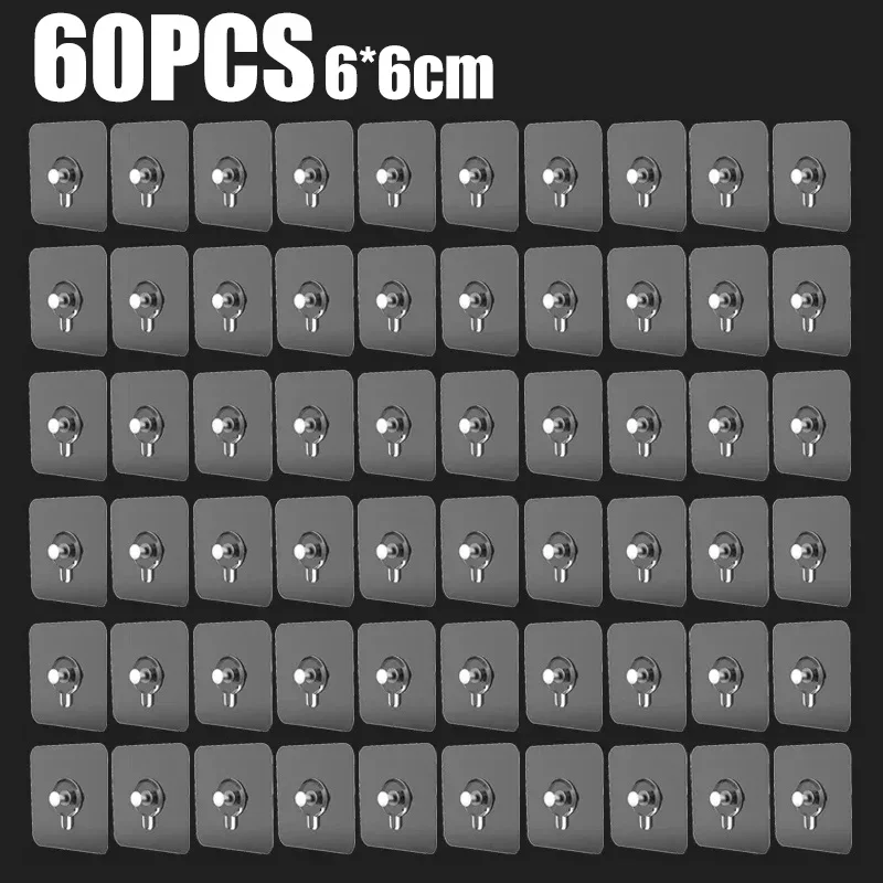 

Прозрачные самоклеящиеся крючки из поликарбоната 5/10/20/30/40/50/60 шт