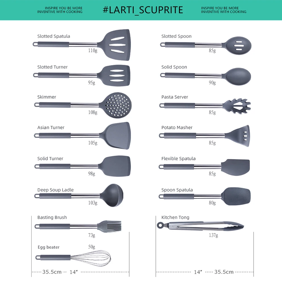 classic non stick silicone utensils set kitchen cooking tools heat resistant spatula spoon kit kitchen gadgets accessories black free global shipping