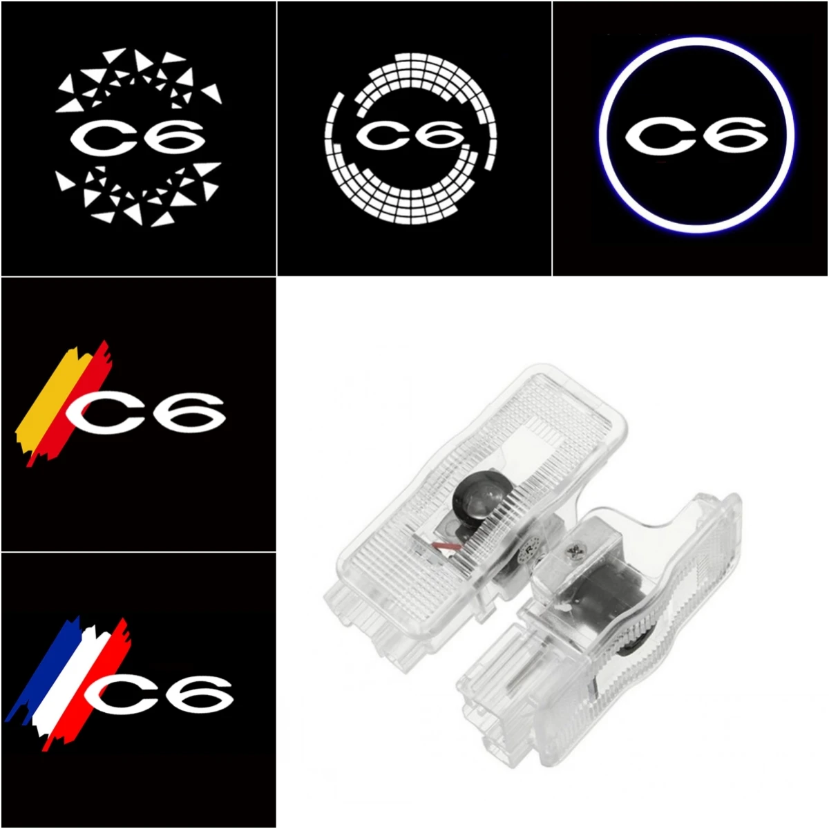 

2Pcs/set Car LED Lights Door Welcome Courtesy Projector Ghost Shadow Lamp Decoration for Citroen C6 2017 Logo Auto Accessories