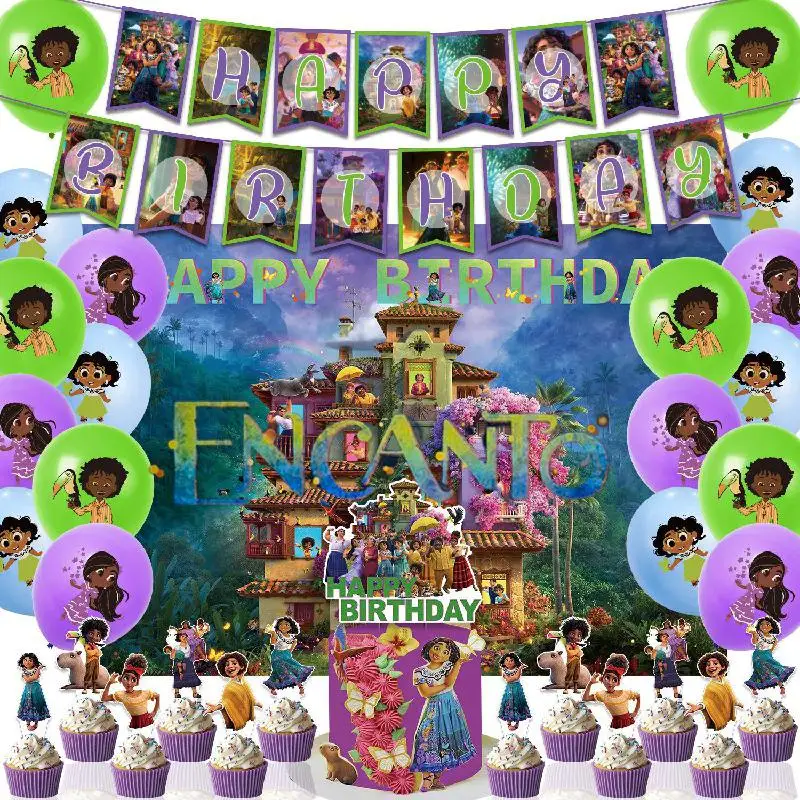 

2022 Movie Encanto Disney Pixar Theme Party Decoration Birthday Celebration Casita Home Birthday Mirabe Anime Figure Kids Gifts
