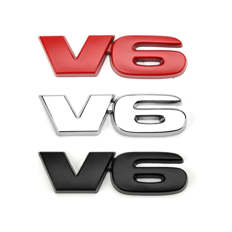 

Metal Car Sticker Auto Styling Metal V6 Engine Logo Emblem Trunk Sport Turbo Auto Badge 3D Sticker Decal Accessories